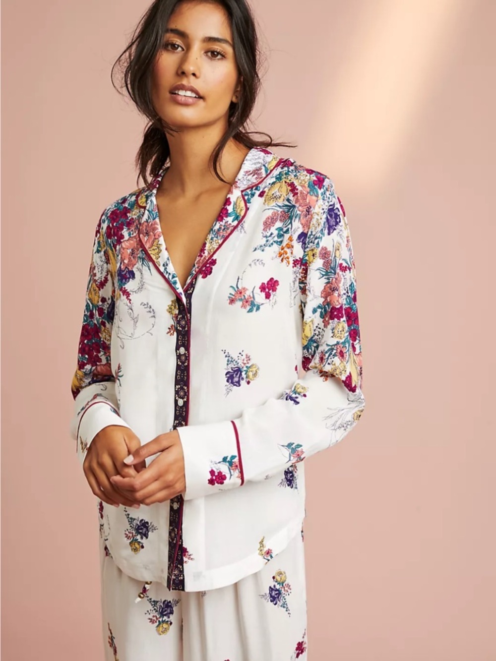 Anthropologie Floreat Floral Print Button Down Blouse